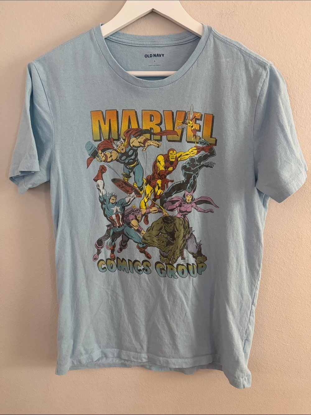 Old Navy Light Blue Marvel Comics Group Graphic Tee [SG0853]